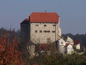 Burg Wolfsegg - Ansicht der Westseite des Palas