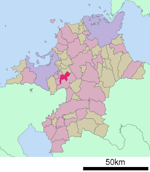 Lage Dazaifus in der Präfektur