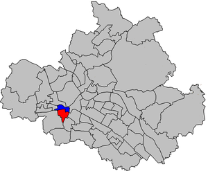 Lage von Löbtau-Nord (blau) und -Süd (rot) in Dresden
