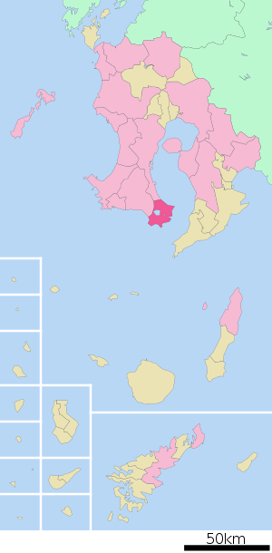 Lage Ibusukis in der Präfektur