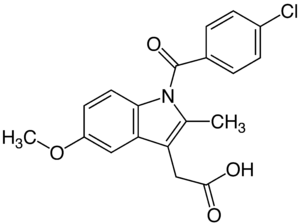 Strukturformel von Indometacin
