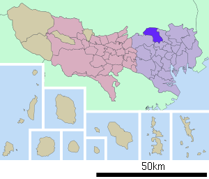 Lage Itabashis in der Präfektur