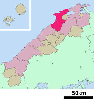 Lage Izumos in der Präfektur