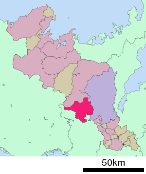 Lage Kameokas in der Präfektur