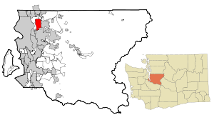 King County Washington Incorporated and Unincorporated areas Kirkland Highlighted.svg