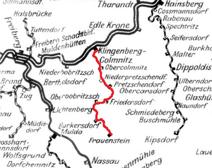 Strecke der Schmalspurbahn Klingenberg-Colmnitz–Frauenstein