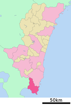 Lage Kushimas in der Präfektur