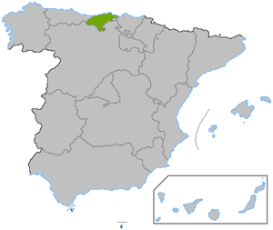 Lage Kantabriens in Spanien