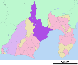 Lage Shizuokas in der Präfektur