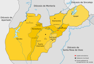 Karte Bistum Montelíbano