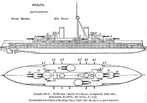 Minas Gerais class battleship diagrams Brasseys 1923.jpg