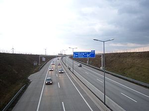 S1 Richtung Schwechat vor der Anschlussstelle Leopoldsdorf
