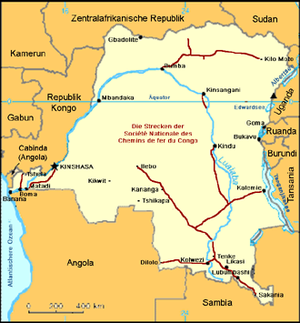 Strecke der Société Nationale des Chemins de fer du Congo