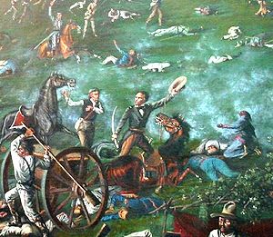 Sam Houston bei der Schlacht von San Jacinto