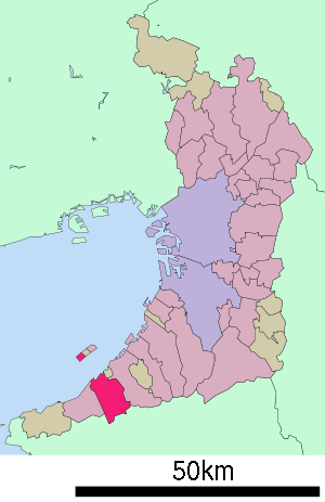 Lage Sennans in der Präfektur