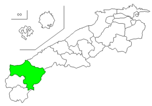 Lage Masudas in der Präfektur