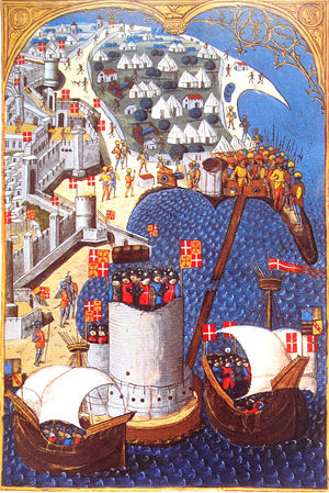 Zeitgenössische Darstellung der Belagerung durch Guillaume Caoursin
