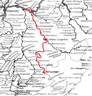 Strecke der Bahnstrecke Reitzenhain–Flöha