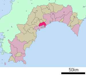 Lage Tosas in der Präfektur
