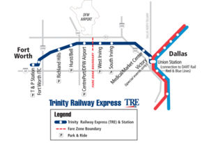 Karte Trinity Railway Express