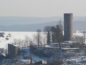 Die Reste der Burgruine in Bad Lobenstein