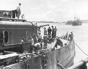 Bombenschäden auf der USS Marblehead,zwei Tage nach der Schlacht