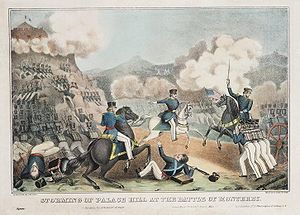 Darstellung der Kämpfe um Monterrey. Mit Palace Hill ist vermutlich der Obispado gemeint.