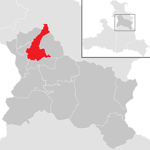 Lage der Gemeinde Adnet im Bezirk Hallein (anklickbare Karte)