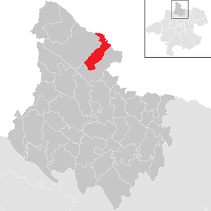 Lage der Gemeinde Aigen im Mühlkreis im Bezirk Rohrbach (anklickbare Karte)