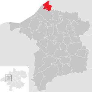 Lage der Gemeinde Antiesenhofen im Bezirk Ried im Innkreis (anklickbare Karte)