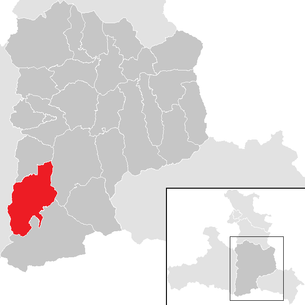 Lage der Gemeinde Bad Hofgastein im Bezirk St. Johann im Pongau (anklickbare Karte)