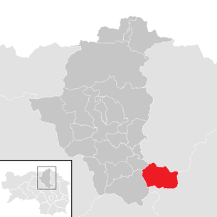 Lage der Gemeinde Breitenau am Hochlantsch im Bezirk Bruck an der Mur (anklickbare Karte)
