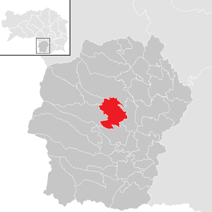 Lage der Gemeinde Deutschlandsberg im Bezirk Deutschlandsberg (anklickbare Karte)