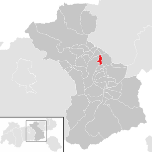 Lage der Gemeinde Fügen (Zillertal) im Bezirk Schwaz (anklickbare Karte)
