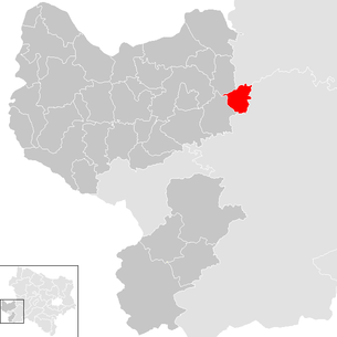 Lage der Gemeinde Ferschnitz im Bezirk Amstetten (anklickbare Karte)