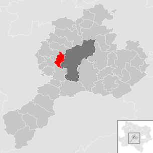 Lage der Gemeinde Gerersdorf (Niederösterreich) im Bezirk Sankt Pölten-Land (anklickbare Karte)