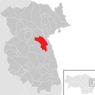 Lage der Gemeinde Grafendorf bei Hartberg im Bezirk Feldbach (anklickbare Karte)