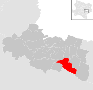 Lage der Gemeinde Guntramsdorf im Bezirk Mödling (anklickbare Karte)