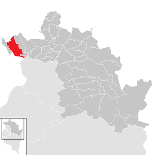 Lage der Gemeinde Höchst (Vorarlberg) im Bezirk Bregenz (anklickbare Karte)