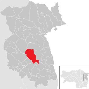 Lage der Gemeinde Hartberg Umgebung im Bezirk Feldbach (anklickbare Karte)