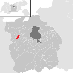 Lage der Gemeinde Hatting im Bezirk Innsbruck Land (anklickbare Karte)