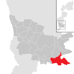 Lage der Gemeinde Heiligenbrunn im Bezirk Güssing (anklickbare Karte)