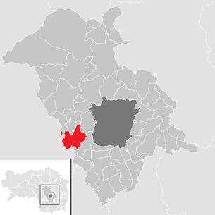 Lage der Gemeinde Hitzendorf (Steiermark) im Bezirk Graz-Umgebung (anklickbare Karte)