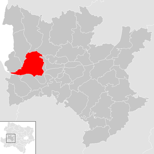 Lage der Gemeinde Hofamt Priel im Bezirk Melk (anklickbare Karte)
