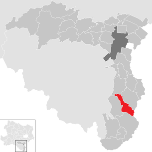 Lage der Gemeinde Hollenthon im Bezirk Wiener Neustadt-Land (anklickbare Karte)