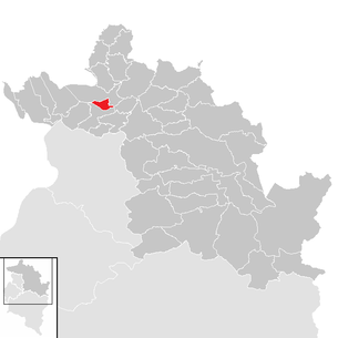 Lage der Gemeinde Kennelbach im Bezirk Bregenz (anklickbare Karte)