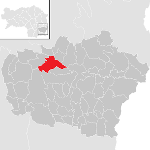 Lage der Gemeinde Kirchberg an der Raab im Bezirk Feldbach (anklickbare Karte)