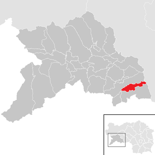 Lage der Gemeinde Kulm am Zirbitz im Bezirk Murau (anklickbare Karte)
