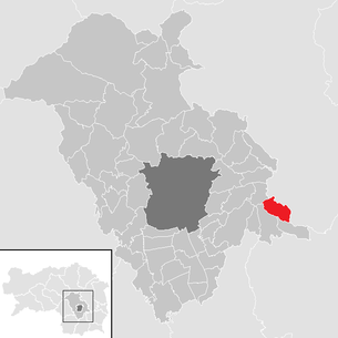 Lage der Gemeinde Langegg bei Graz im Bezirk Graz-Umgebung (anklickbare Karte)