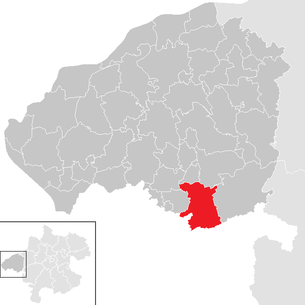 Lage der Gemeinde Lochen (Innviertel) im Bezirk Braunau am Inn (anklickbare Karte)